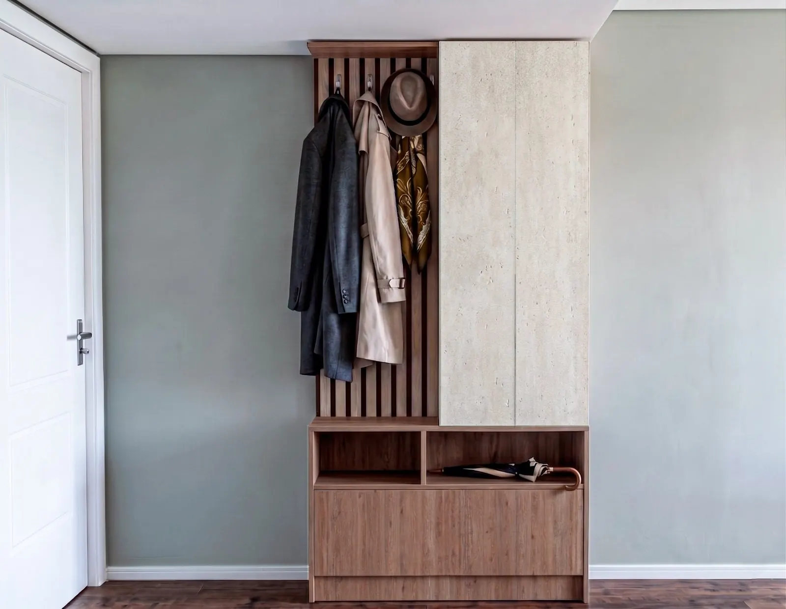 Proyectos Recibidor con perchero y mueble de guardado